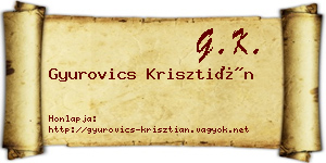 Gyurovics Krisztián névjegykártya